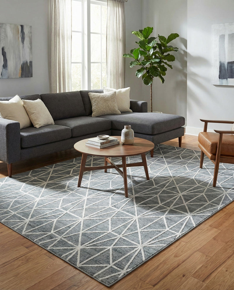 Garden Maze Retreat Collection Area Rug -  Arborlane Rectangle Gray  lifestyle 35