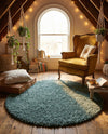 Eternal Plush Oasis Collection Area Rug -  Tranquility (Forest Green) Round Forest Green  lifestyle 73