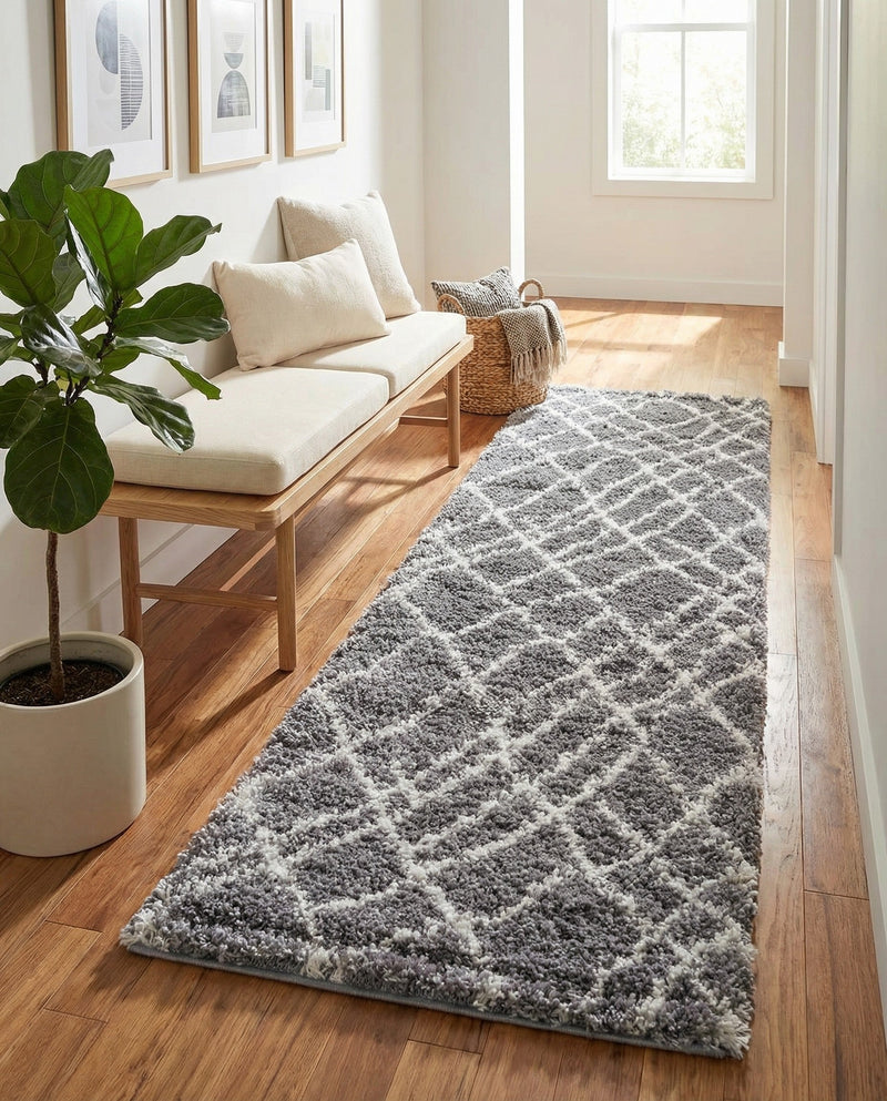 Cozy Haven Shag Collection Area Rug - Serenity (Pebble Gray) Runner Pebble Gray  lifestyle 35