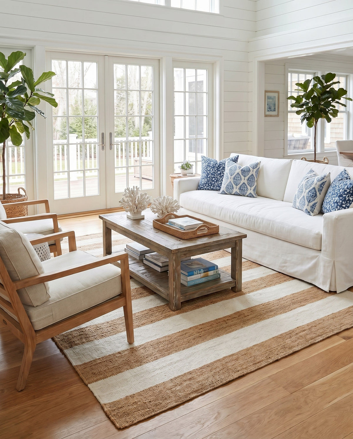 Martha's Vineyard Blueprints Collection Area Rug - Edgartown Square Tan Sand  lifestyle 199