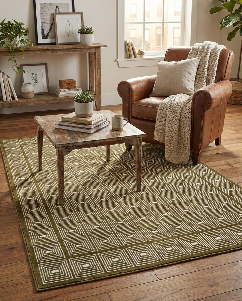 Aravalli Collection Area Rug -  Jaipur Rectangle Olive Green  lifestyle 24