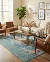 Venetian Tapestry Collection Area Rug -  Giudecca Rectangle Turquoise  lifestyle 25