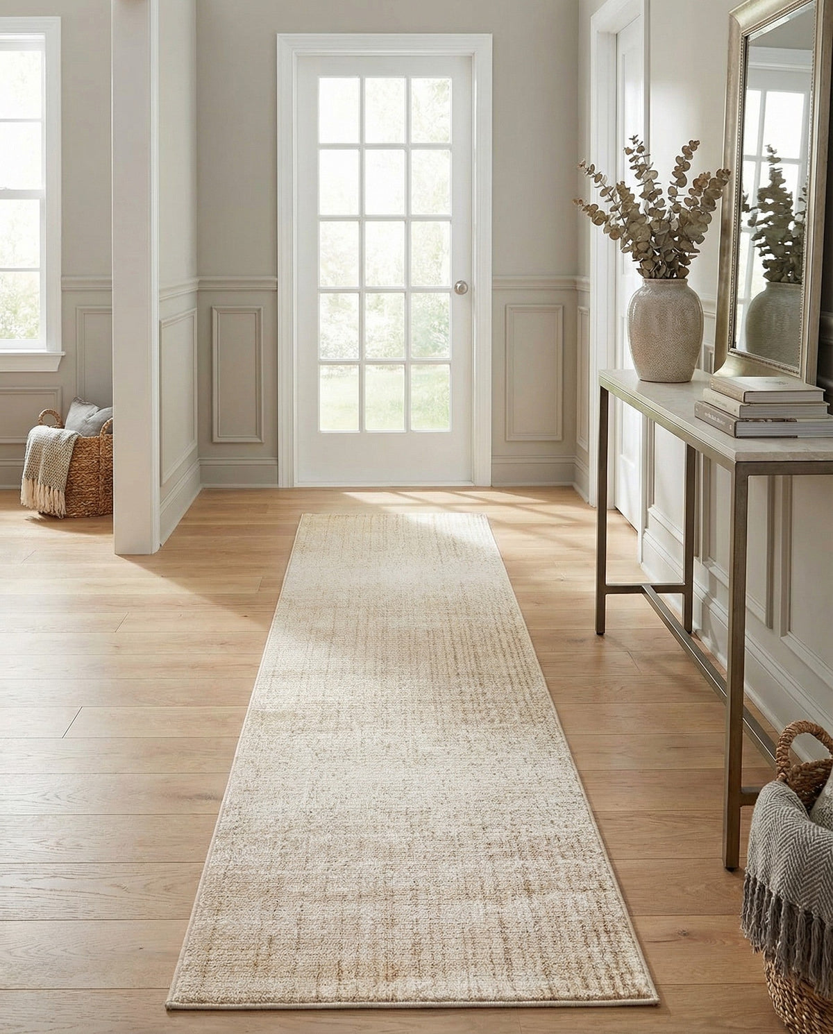 Jewel Oasis Collection Area Rug - Sapphire (Ivory) Runner Ivory  lifestyle 132