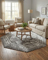 Riviera Elegance Collection Area Rug -  Menton (Gray) Octagon Gray  lifestyle 51
