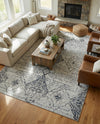 Aegean Elegance Washables Collection Area Rug -  Naxos Rectangle Black and White  lifestyle 32