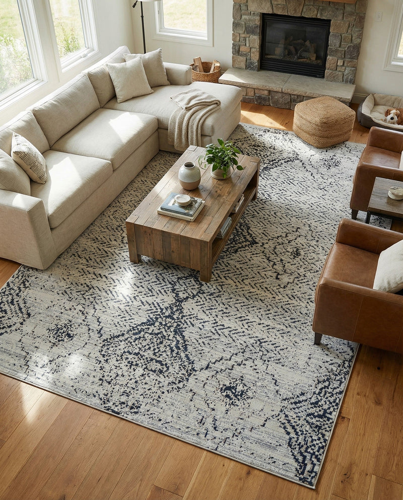 Aegean Elegance Washables Collection Area Rug -  Naxos Rectangle Black and White  lifestyle 32