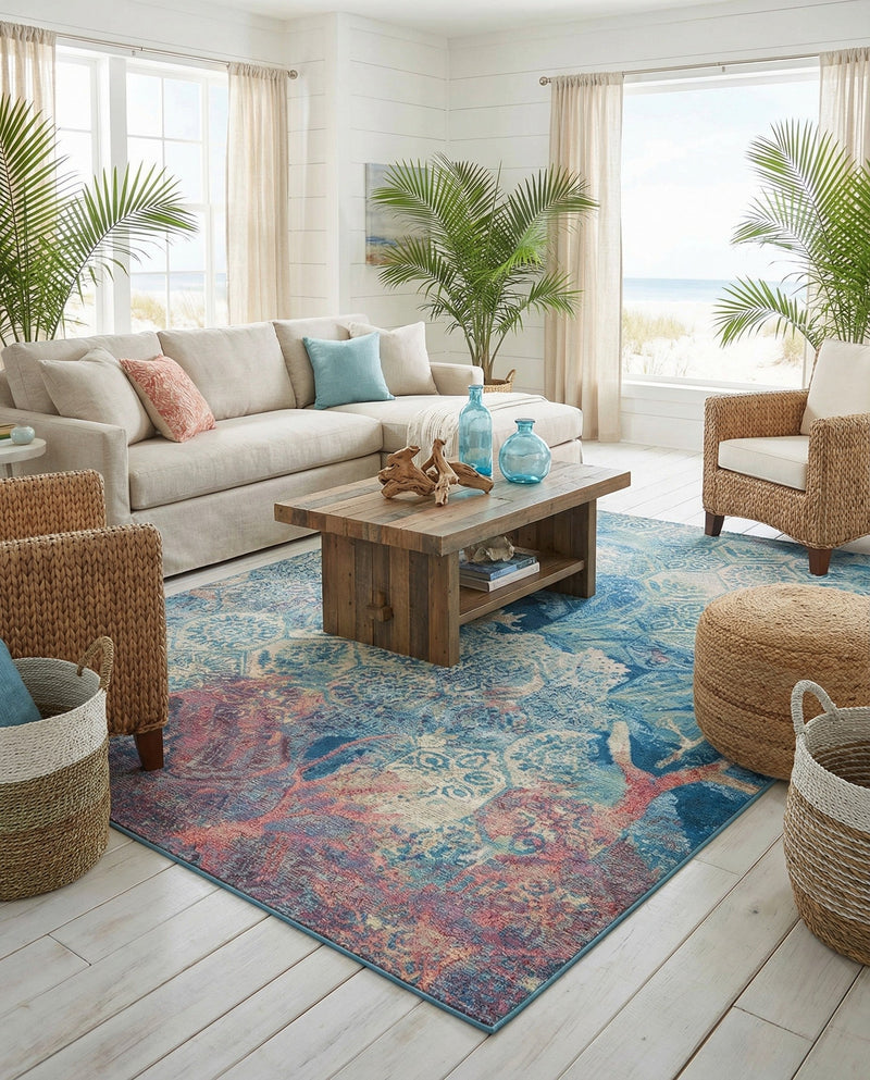 Seaside Haven Rugs Collection Area Rug - Marina Rectangle Multi  lifestyle 41