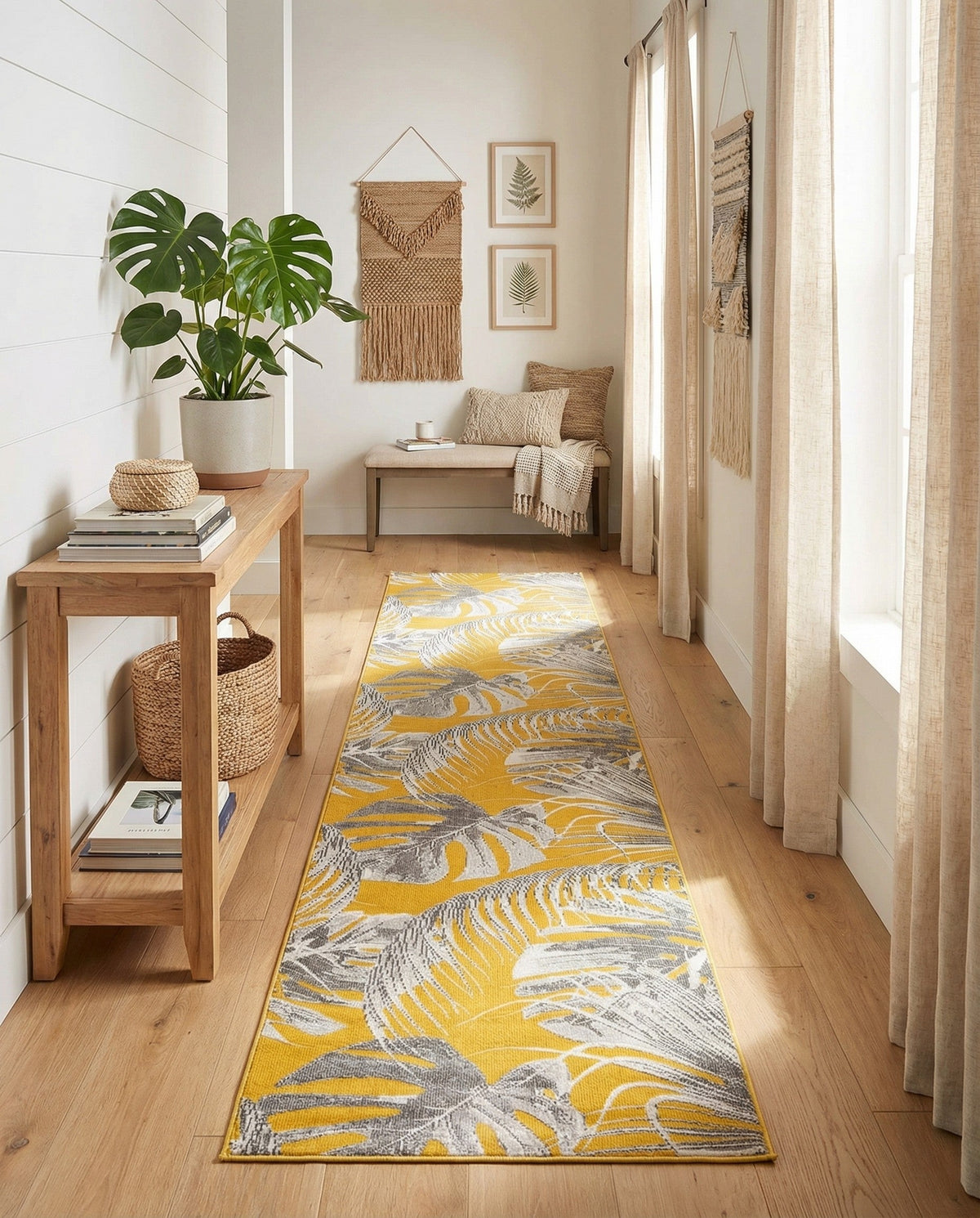 Meadow Breeze Collection Area Rug -  Clover Runner Yellow  lifestyle 154