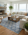 Thar Cotton Collection Area Rug - Pune Rectangle Denim blue  lifestyle 4