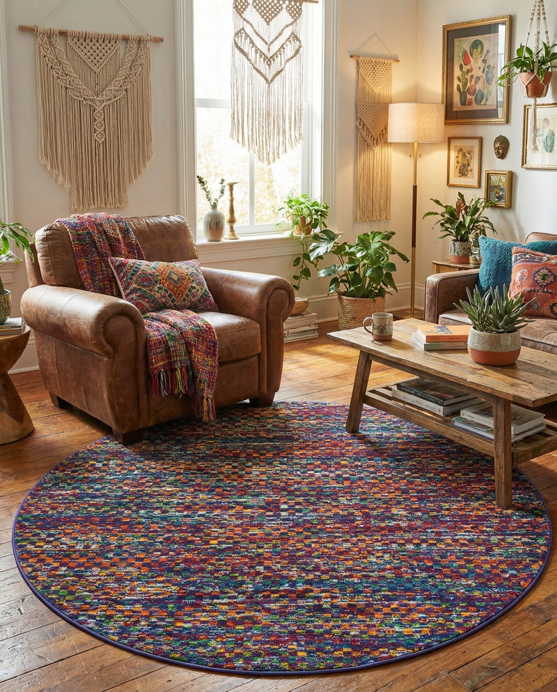 Caribbean Cove Collection Area Rug -  Mayreau Round Multi  lifestyle 38