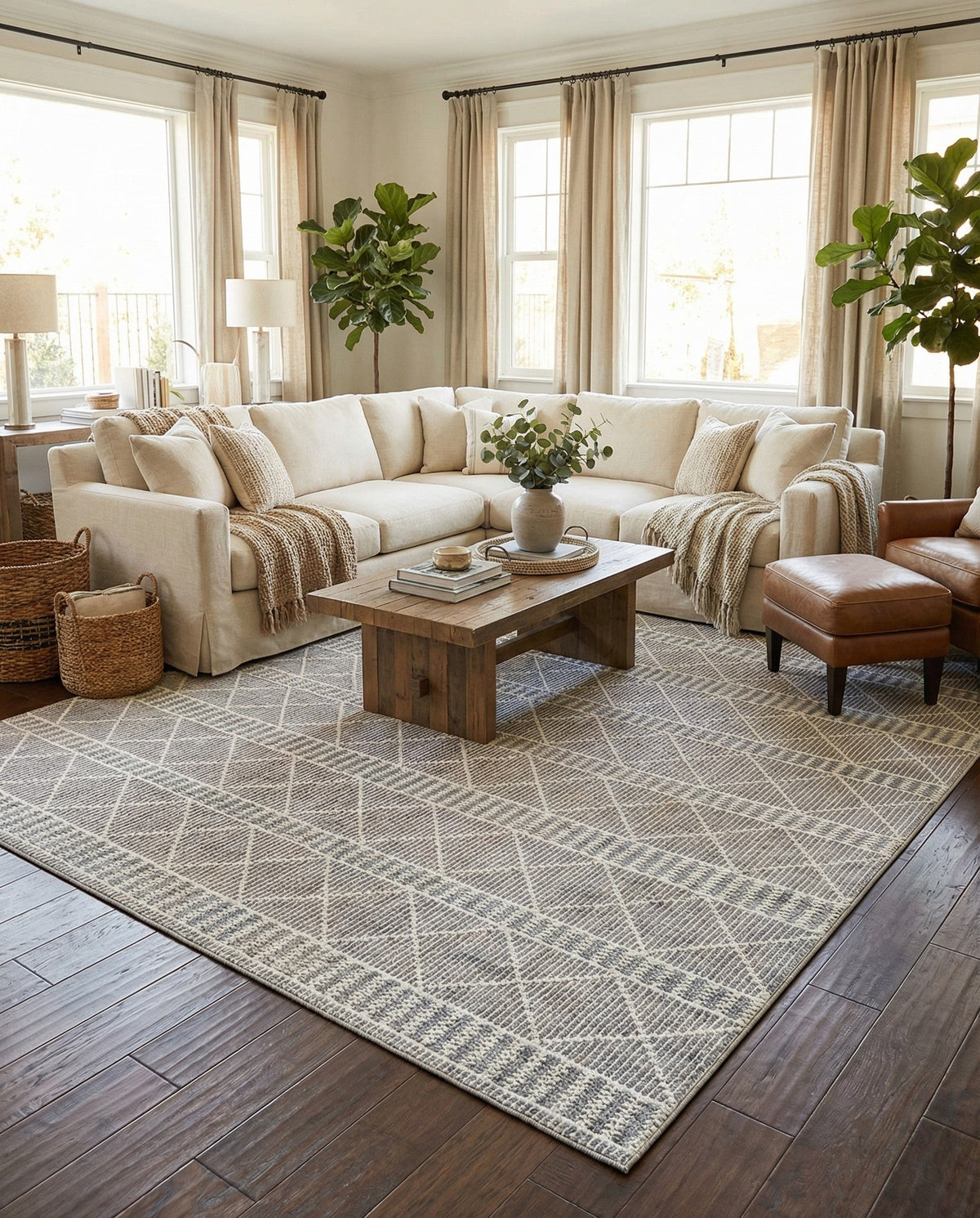Savannah Pergola Collection Area Rug -  Glade Rectangle Gray  lifestyle 24