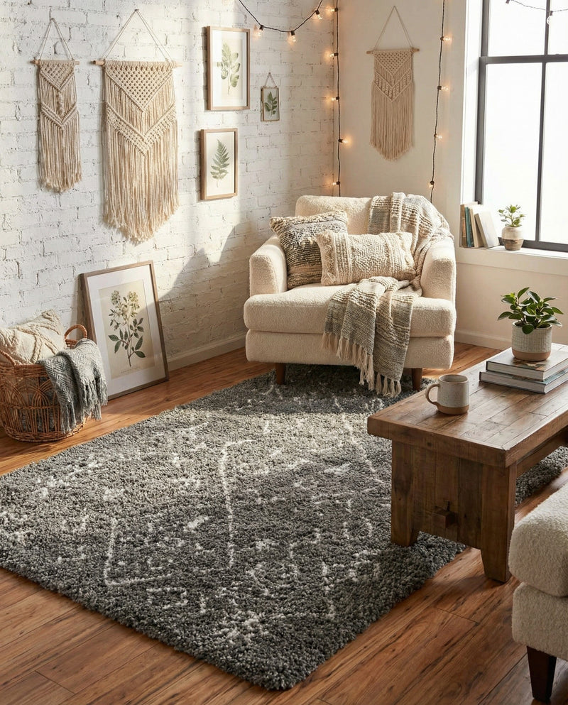 Casablanca Comfort Collection Area Rug - Sahara Rectangle Gray  lifestyle 13