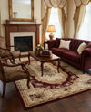 Versailles Elegance Collection Area Rug -  Louveciennes (Red) Rectangle Red  lifestyle 24