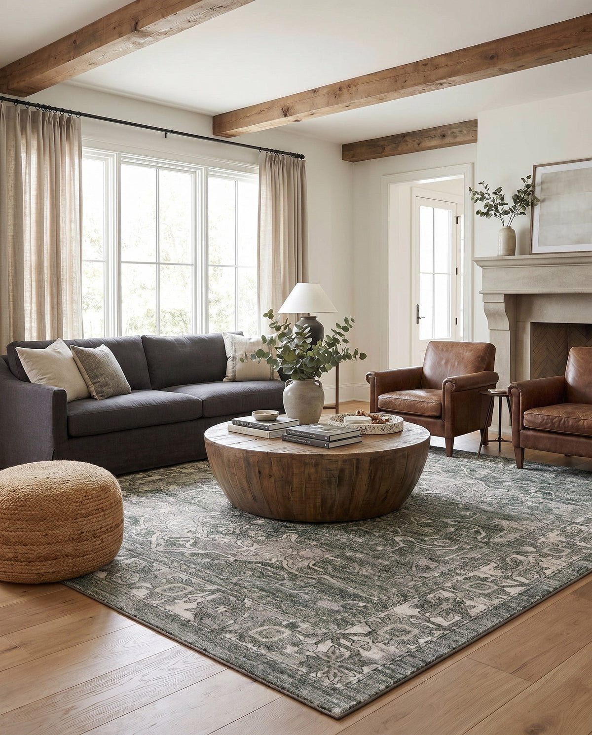 Savannah Soiree Collection Area Rug -  Everglade (Green) Square Green  lifestyle 120