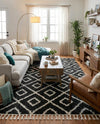 Cozy Cove Shag Collection Area Rug -  Dunes Rectangle Black and White  lifestyle 21