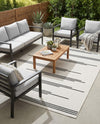 Urban Terrace Collection Area Rug -  Brooklyn Rectangle White and Black  lifestyle 7