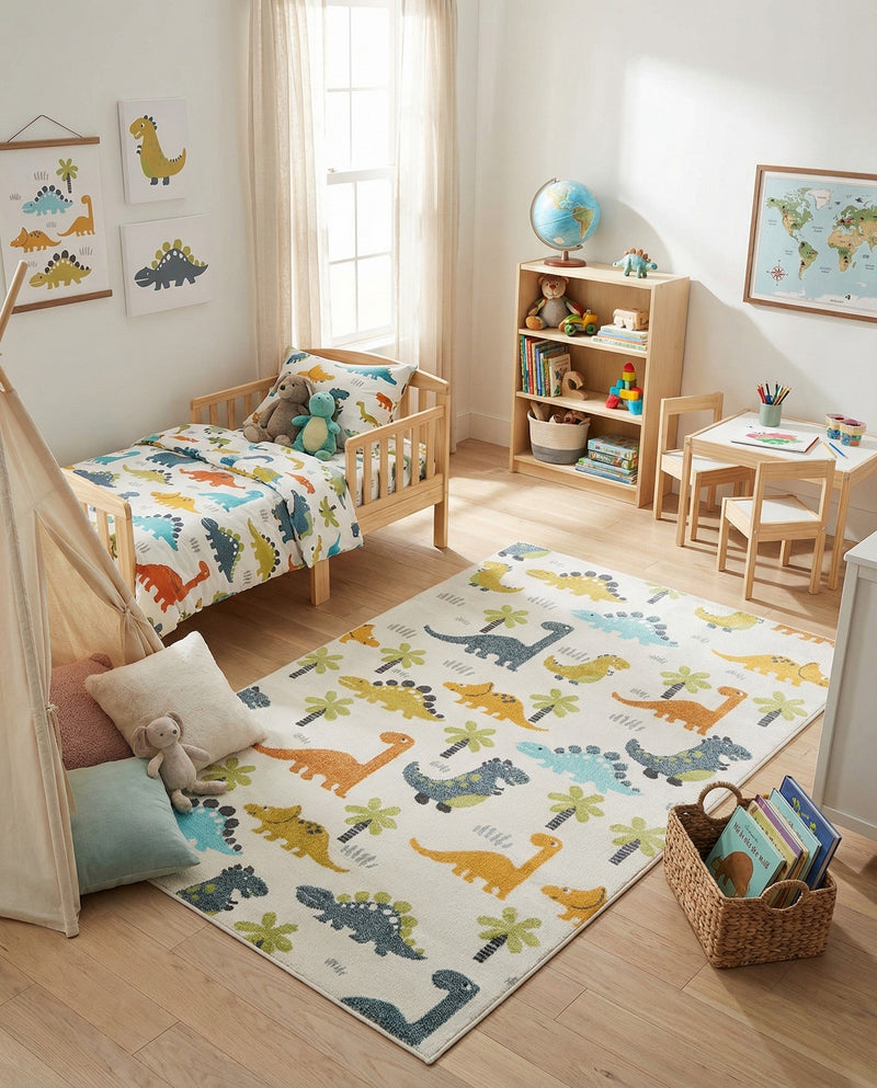 Wonder Tykes Collection Area Rug -  Pastiche Rectangle Ivory  lifestyle 9