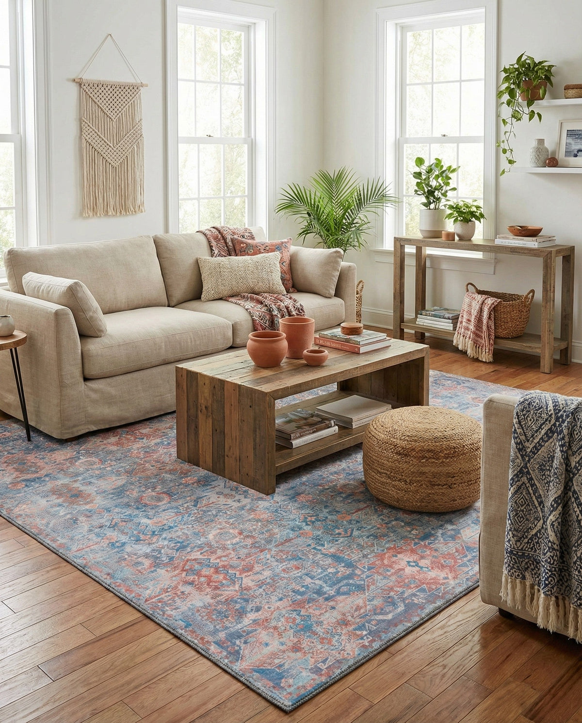 Heritage Elegance Collection Area Rug -  Potala Square Blue  lifestyle 109