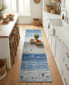 Zagros Shades Collection Area Rug -  Sisakht Runner Blue Gray  lifestyle 63