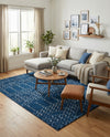 Marrakesh Lattice Collection Area Rug - Casablanca (Navy Blue) Rectangle Navy Blue  lifestyle 14