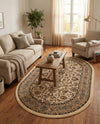 Isfahan Elegance Collection Area Rug - Naghsh-e Jahan (Ivory) Oval Ivory  lifestyle 50