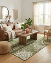 Desert Nomad Terrace Collection Area Rug - Sahara (Green) Rectangle Green  lifestyle 29