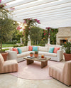Jill Zarin Sedona Oasis Outdoor Collection Area Rug - Coconino (Pink Roses) Round Pink Roses  lifestyle 43