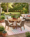 Seaside Stripes Collection Area Rug -  Coral Rectangle Pink and Lavender  lifestyle 61