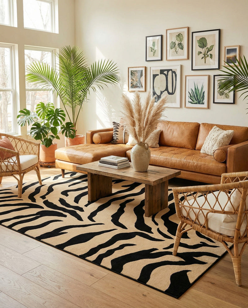 Savannah Sojourn Collection Area Rug -  Okavango Rectangle Ivory  lifestyle 3