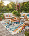 Outdoor Marrakesh Collection Area Rug -  Meknes Rectangle Multi  lifestyle 19