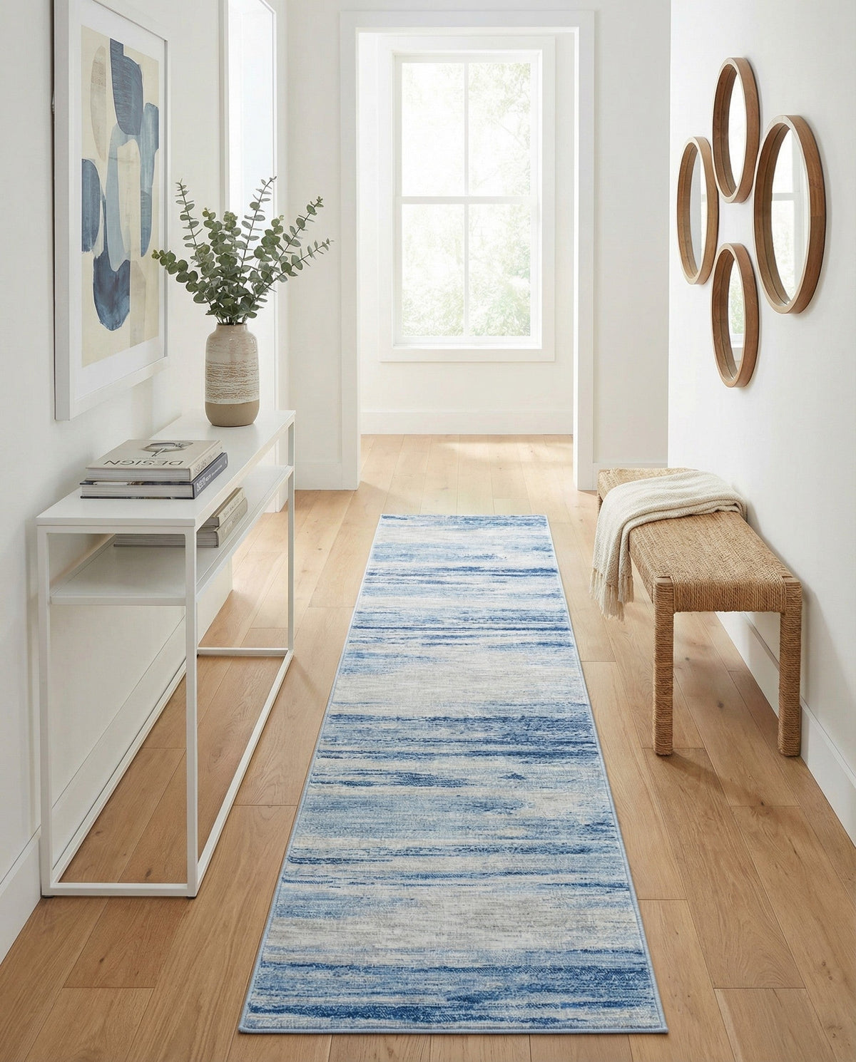 Zagros Shades Collection Area Rug -  Sepidan Runner Blue Ivory  lifestyle 47