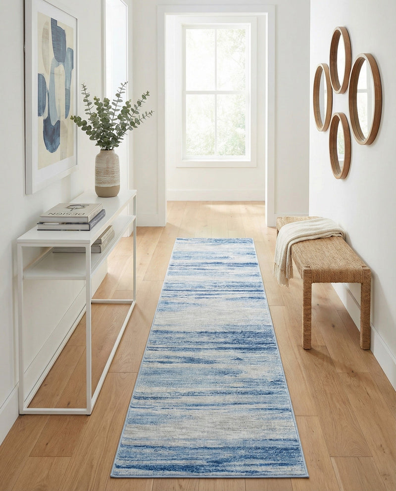 Zagros Shades Collection Area Rug -  Sepidan Runner Blue Ivory  lifestyle 47
