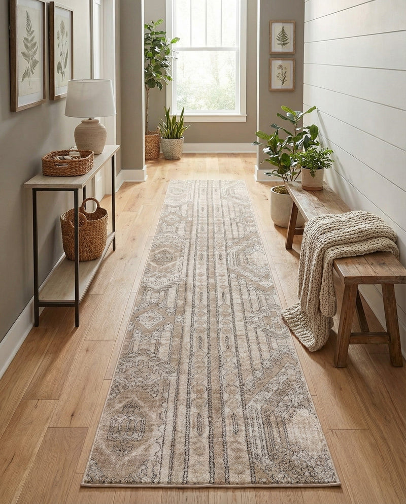 Cascade Range Collection Area Rug - Hood (Ivory) Runner Ivory  lifestyle 85