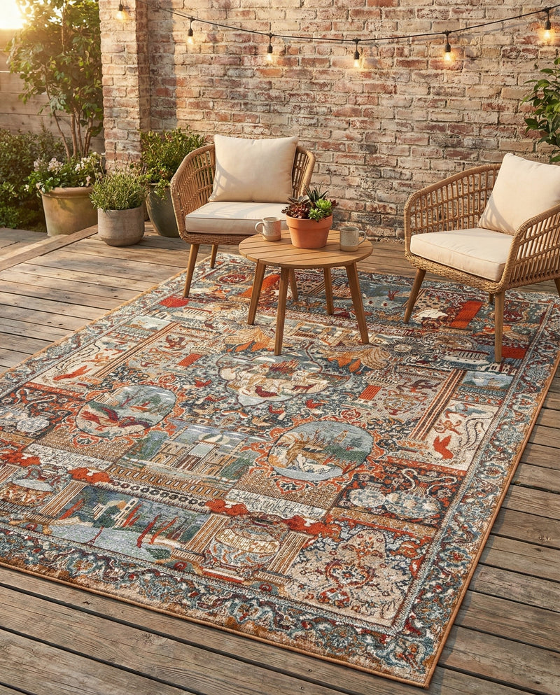 Patio Heritage Collection Area Rug -  Oasis Rectangle Multi  lifestyle 26