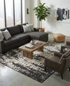 Urban Terrace Collection Area Rug -  Midtown Square Black and White  lifestyle 65