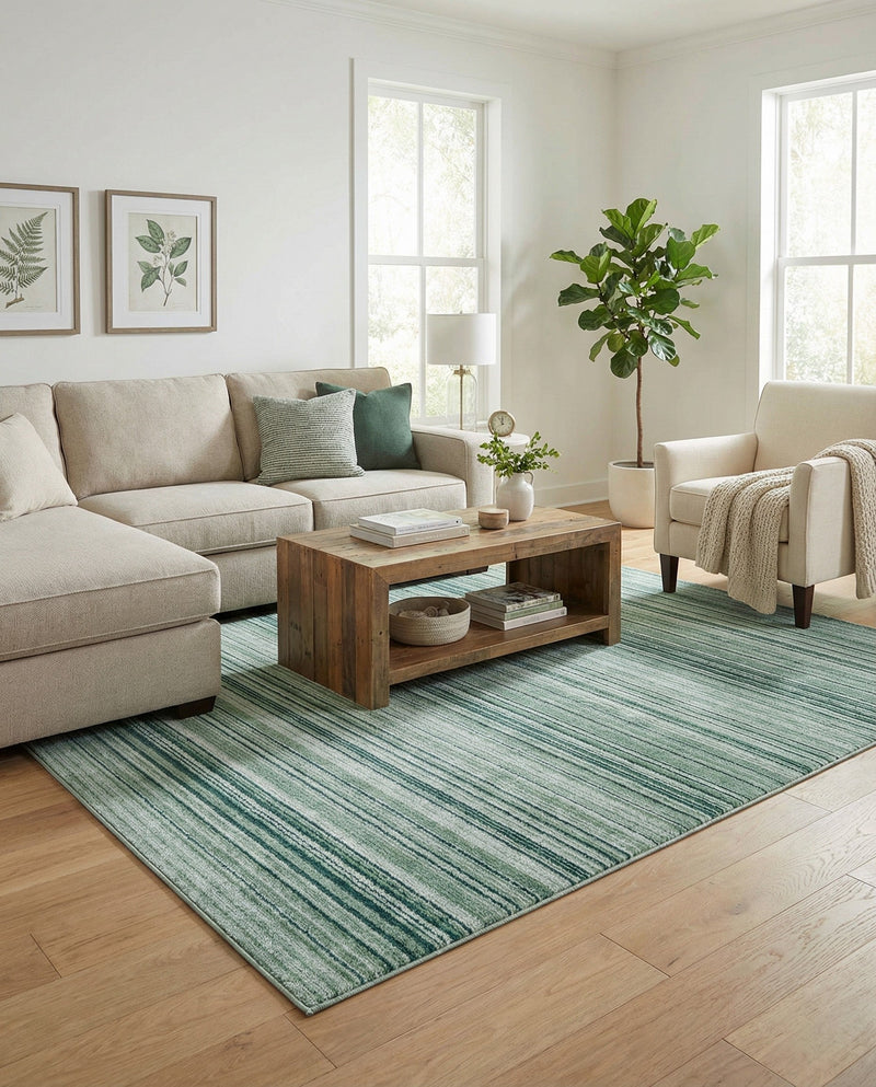 Jewel Oasis Collection Area Rug - Sapphire (Green) Rectangle Green  lifestyle 10