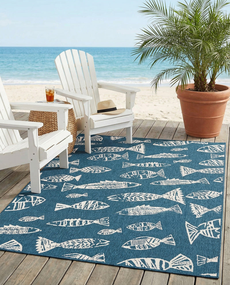 Seaside Haven Rugs Collection Area Rug -  Oceanview Rectangle Blue  lifestyle 9