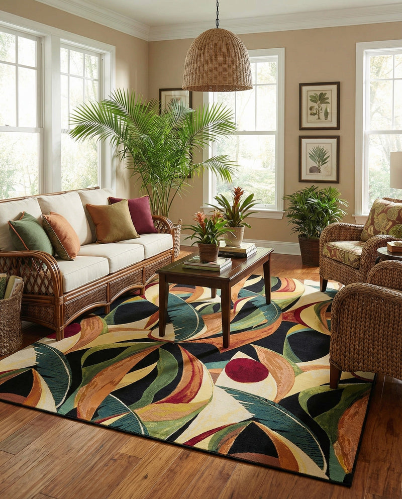 Seaside Blooms Collection Area Rug -  Tivoli Rectangle Multi  lifestyle 18