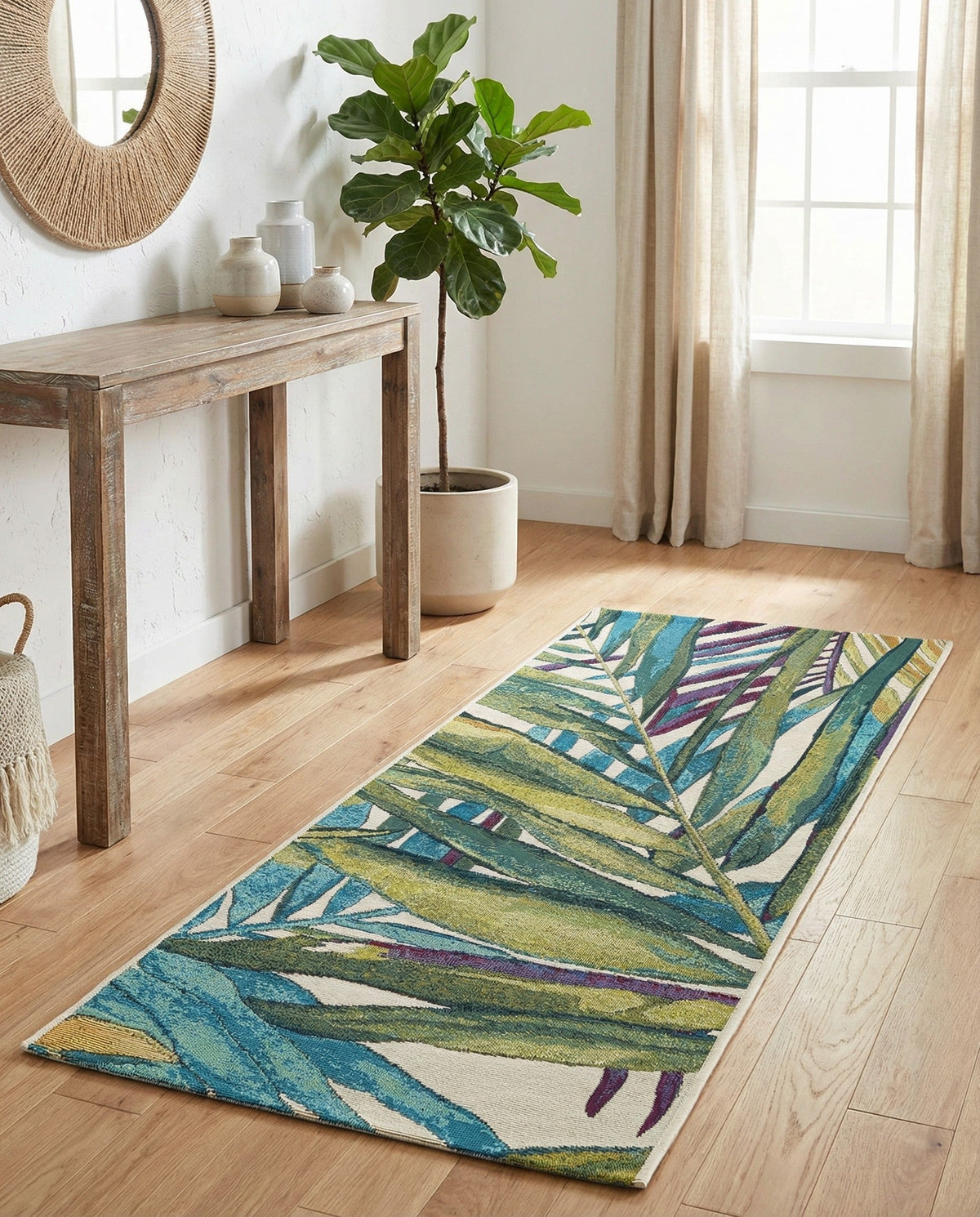 Seaside Blooms Collection Area Rug -  Arcadia Runner Multi  lifestyle 49