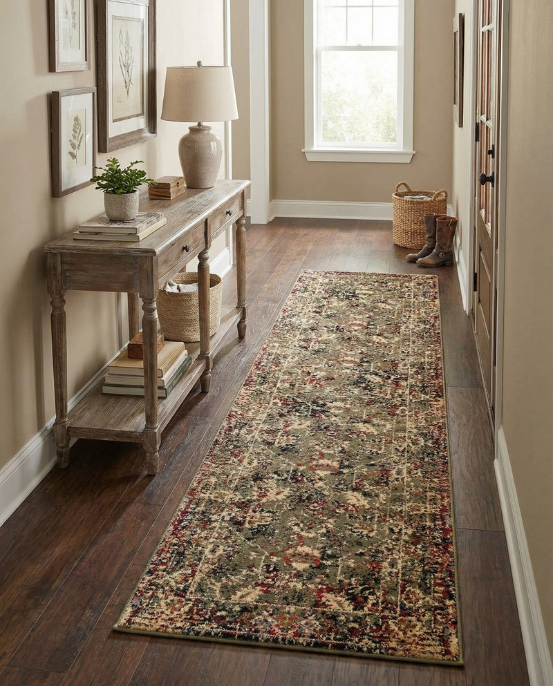 Neptune Elegance Collection Area Rug -  Galatea (Green) Runner Green  lifestyle 30