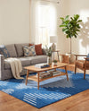 Seychelles Stripes Collection Area Rug - Mahe (Navy Blue) Square Navy Blue  lifestyle 50