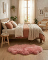 Arctic Lambskin Luxe Collection Area Rug - Tundra Rectangle Pink  lifestyle 37