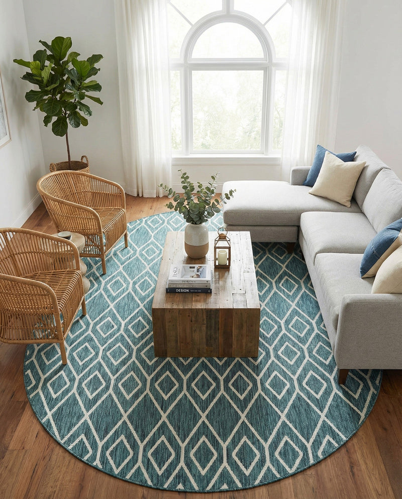 Urban Oasis Rugs Collection Area Rug -  Boulevard (Teal) Oval Teal  lifestyle 46
