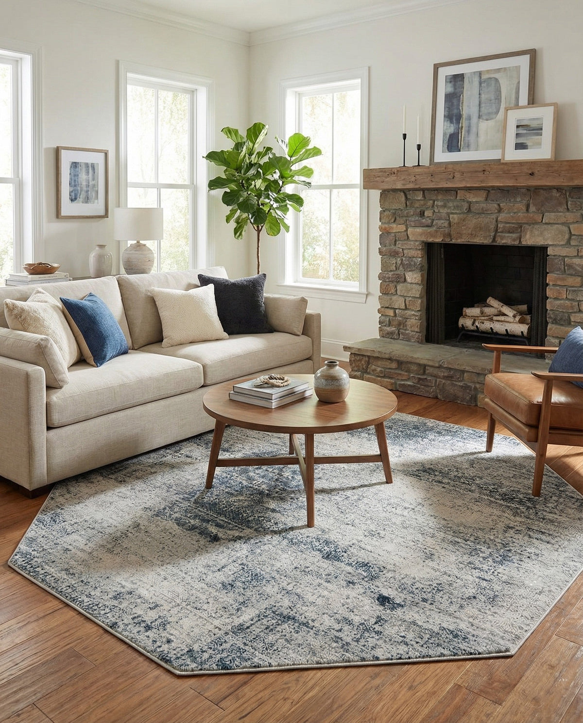 Bloomsbury Elegance Collection Area Rug -  Pimlico Octagon Blue  lifestyle 142