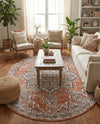 Mykonos Manor Collection Area Rug -  Tinos (Salmon Pink) Oval Salmon Pink  lifestyle 53