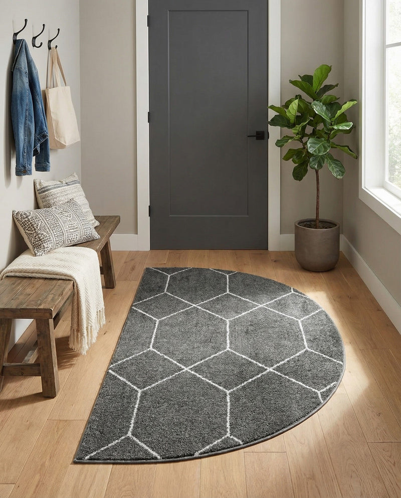 Trellis Mosaic Collection Area Rug - Arborville (Dark Gray) Hearth Dark Gray  lifestyle 48