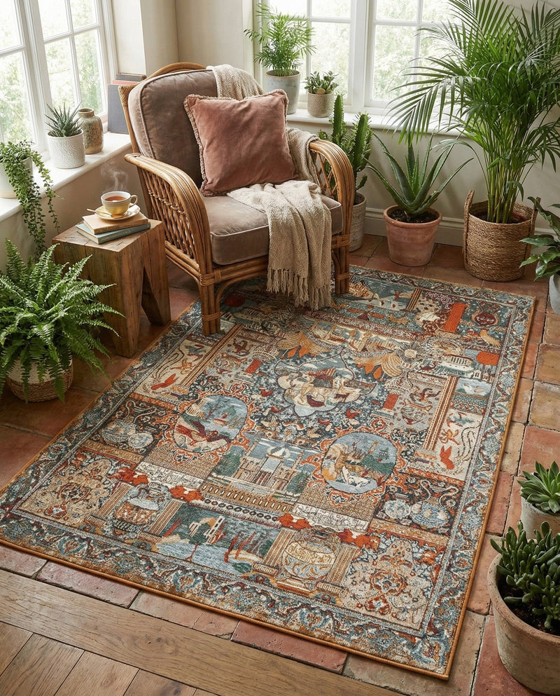 Patio Heritage Collection Area Rug -  Oasis Rectangle Multi  lifestyle 19