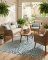 Urban Oasis Rugs Collection Area Rug -  Terrace (Teal) Rectangle Teal  lifestyle 20
