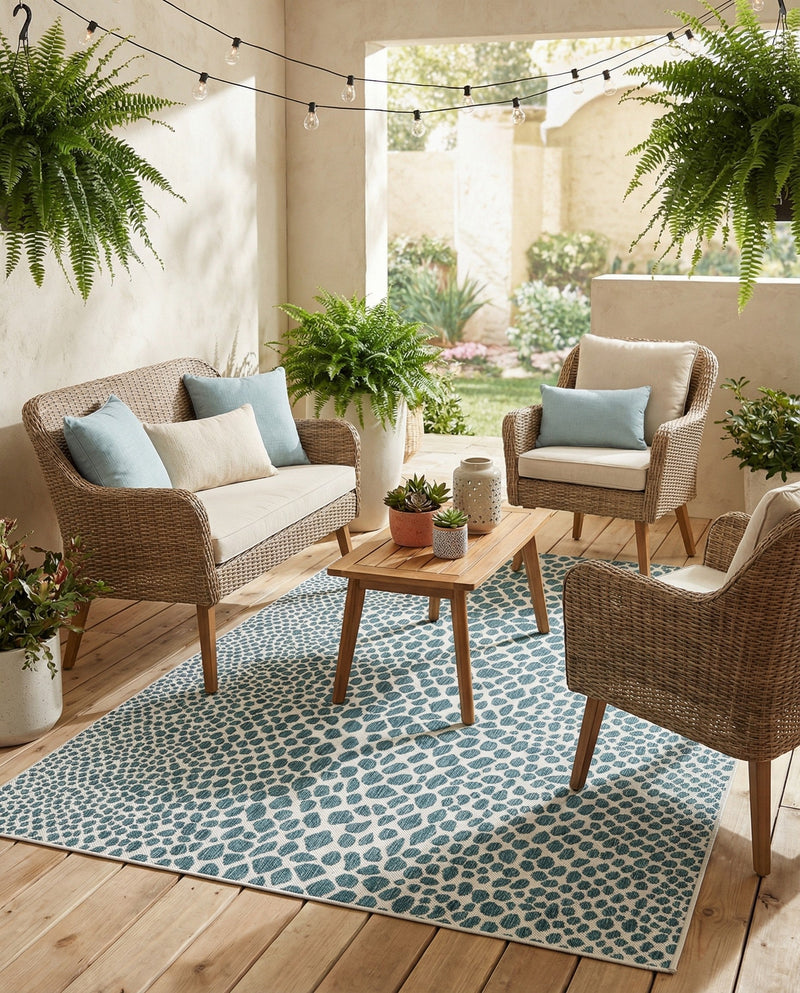 Urban Oasis Rugs Collection Area Rug -  Terrace (Teal) Rectangle Teal  lifestyle 20