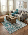 Riviera Elegance Collection Area Rug -  Menton (Turquoise) Rectangle Turquoise  lifestyle 16